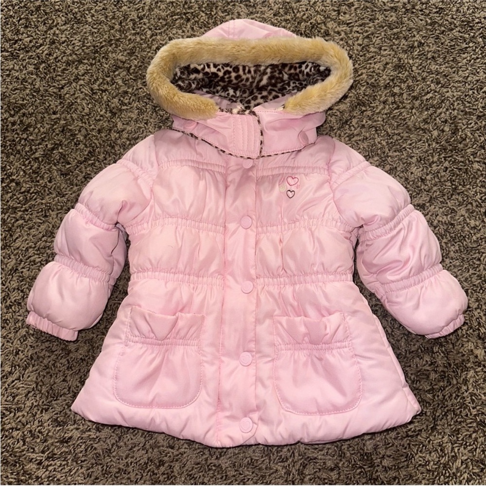 OshKosh B'gosh Pink Kids Jacket with Faux Fur Hood
